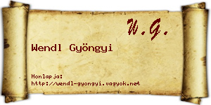 Wendl Gyöngyi névjegykártya